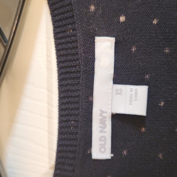 Old Navy Short Sleeve Cardigan Black and White Small Polka Dots Sixe XS - Picture 4 of 5